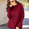 Basic Bae Rayon Long Sleeve Knit Sweater Top - Trendociti