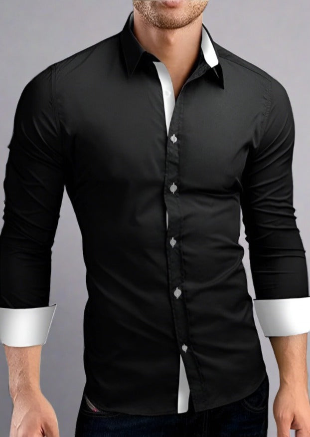 Button Designer Long Sleeve Shirt - Trendociti