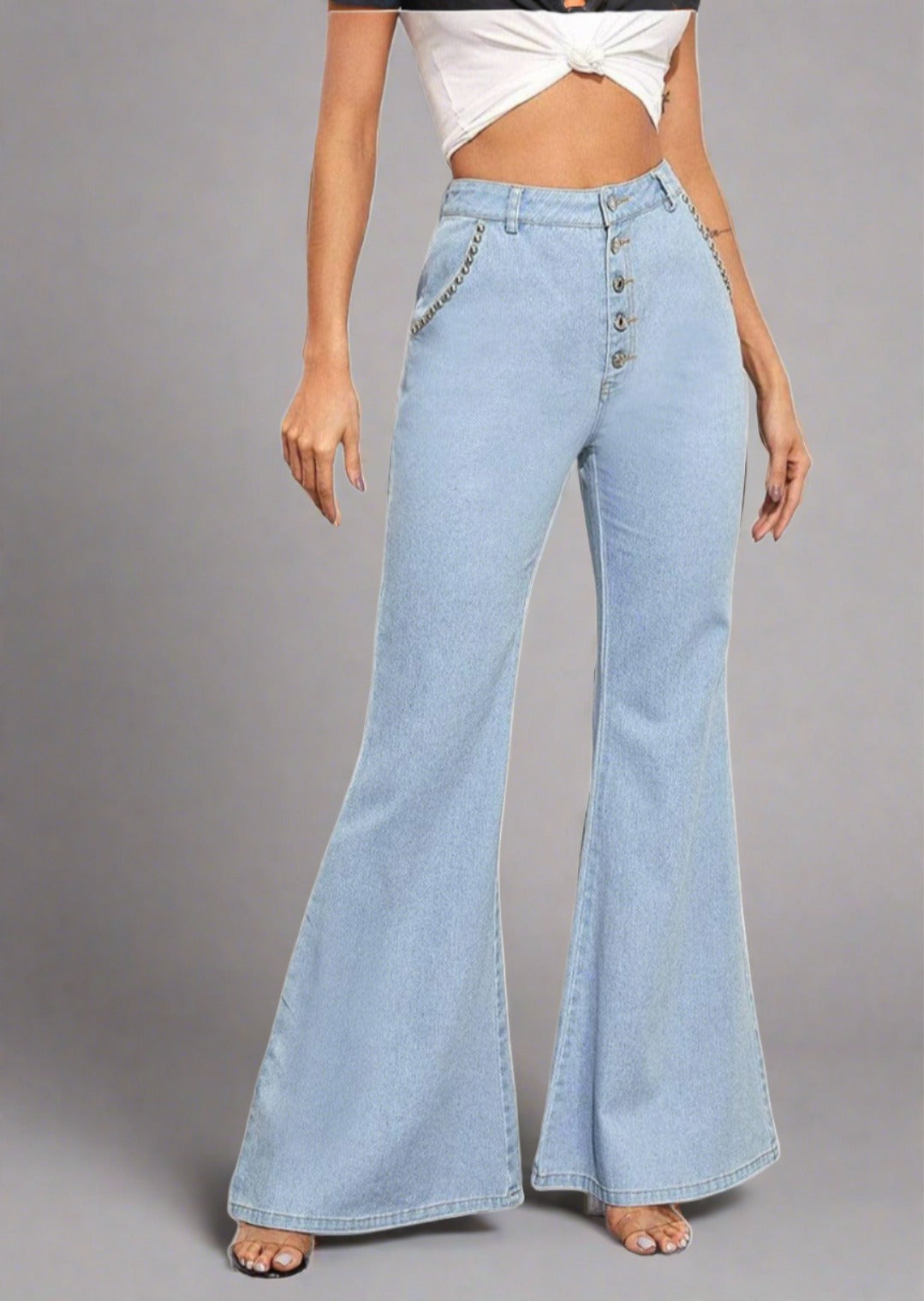 Button Fly Wide Leg Jeans - Trendociti