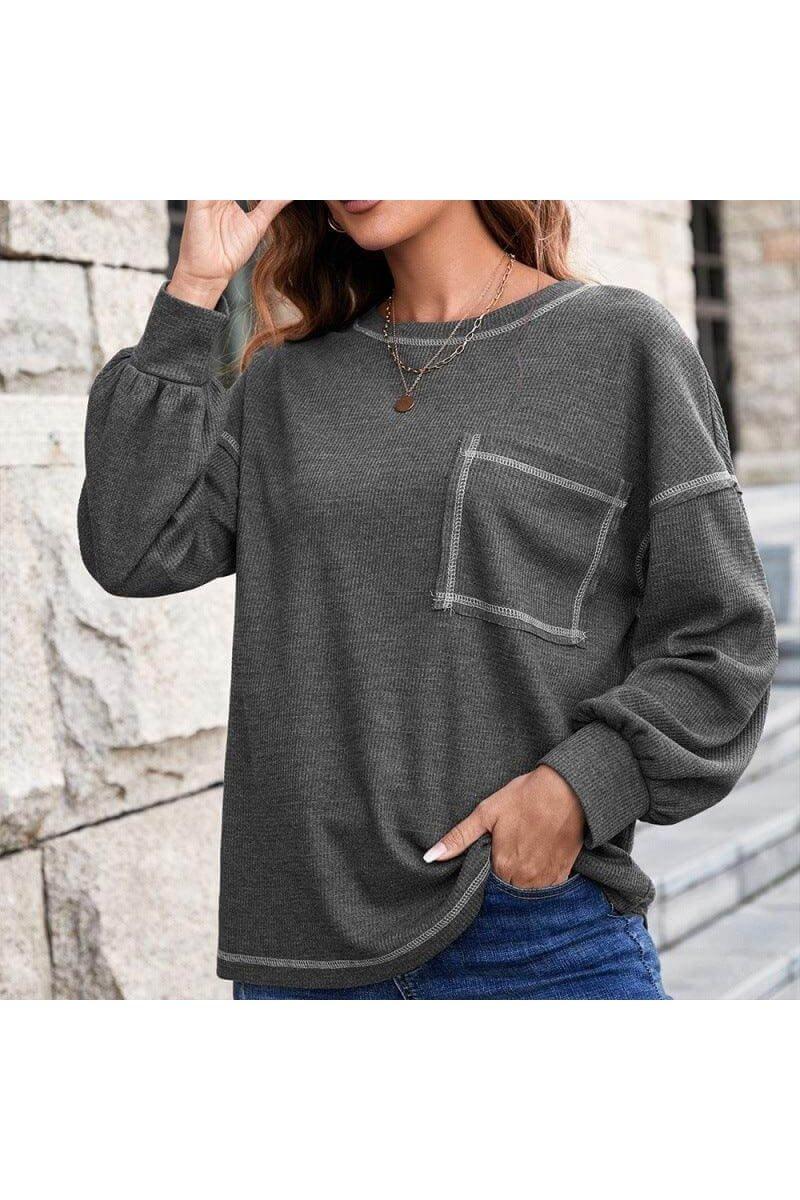 Casual Pullover Long Sleeve Sweater - Trendociti