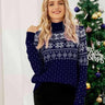 Christmas Snowflake Turtleneck Sweater - Trendociti