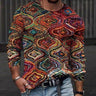 Digital Colors Cotton Casual Slim Long Sleeve Shirt - Trendociti