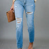 Distressed Buttoned Jeans with Pockets - Trendociti