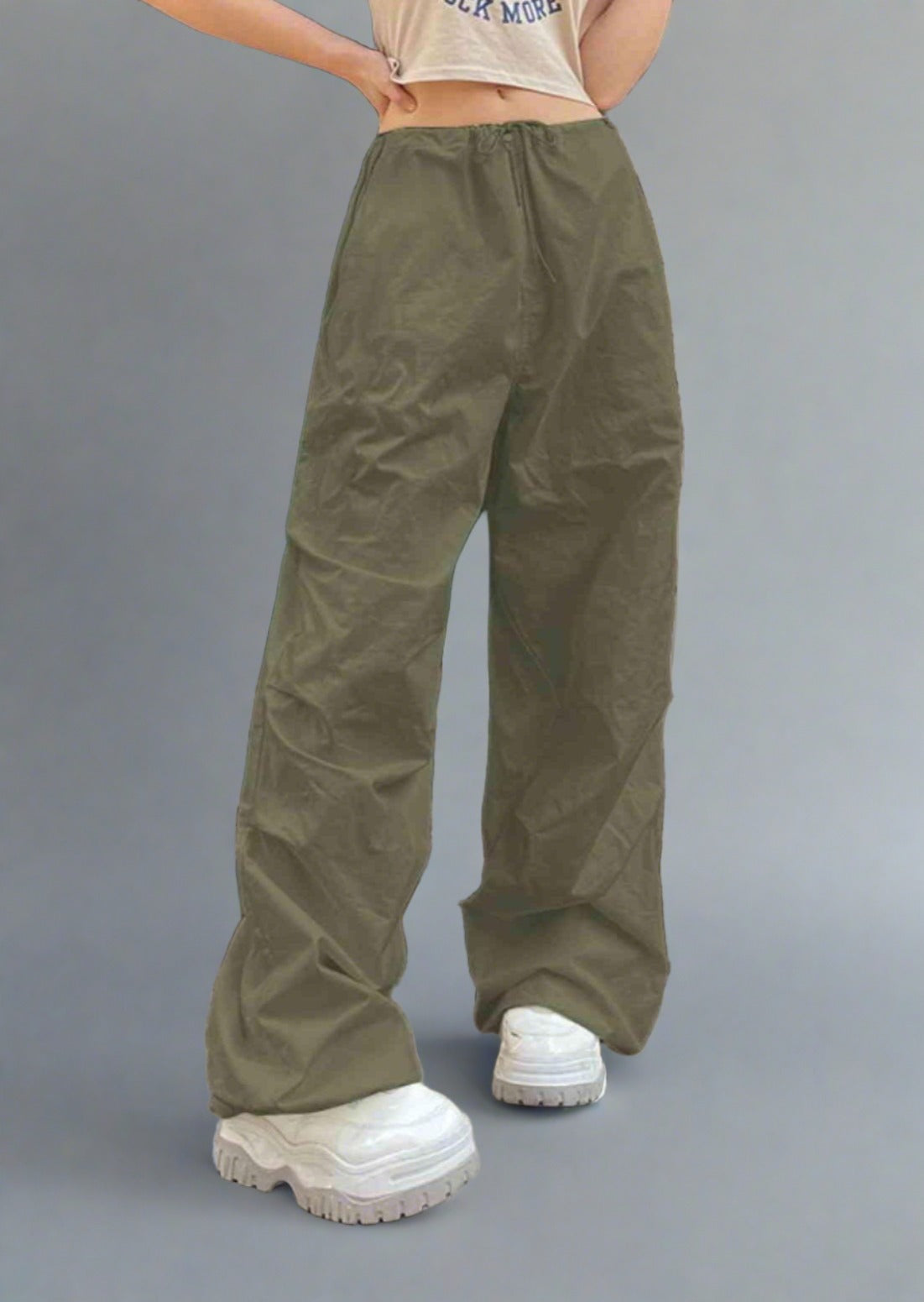 Drawstring Waist Pants with Pockets - Trendociti