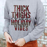 Holiday Vibes Round Neck Sweatshirt - Trendociti