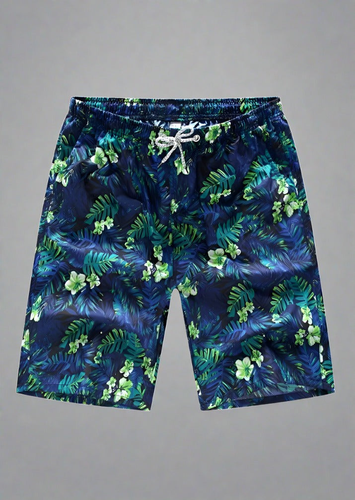 Loose Fit Floral Beach Swim Shorts - Trendociti
