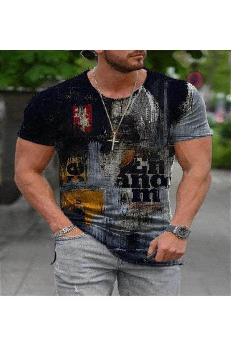 Men's Artistic Design Short-sleeved T-shirt - Trendociti