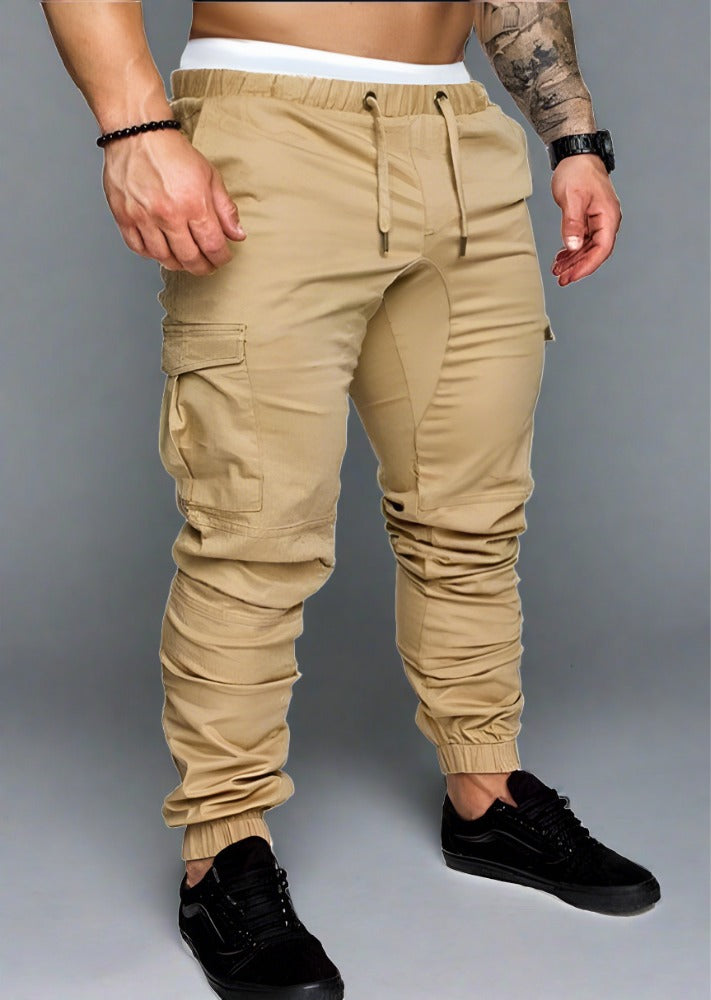 Men's Cargo Cotton Drawstring Jogger Pants - Trendociti