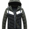 Men's Cotton Hooded Color Matching Winter Warm Jacket - Trendociti