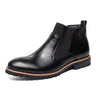 Men's Flat Leather Mid-High Cut Polished Color Shoes - Trendociti