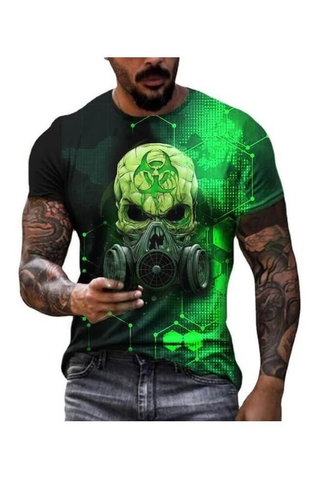 Men's Radioactive Printed Slim Short Sleeve T-shirt - Trendociti
