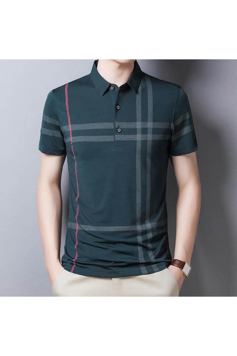 Men's Summer Striped Polo Style Short Sleeve Shirt - Trendociti