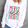 MERRY AND BRIGHT Graphic Sweatshirt - Trendociti