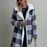 Plaid Open Front Coat with Pockets - Trendociti