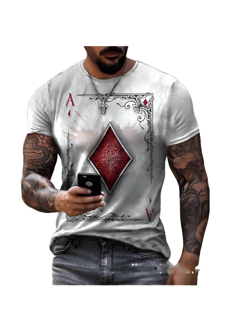 Playing Card Printed Ace of Diamonds T-Shirt Top - Trendociti