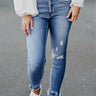 Raw Hem Distressed Jeans with Pockets - Trendociti