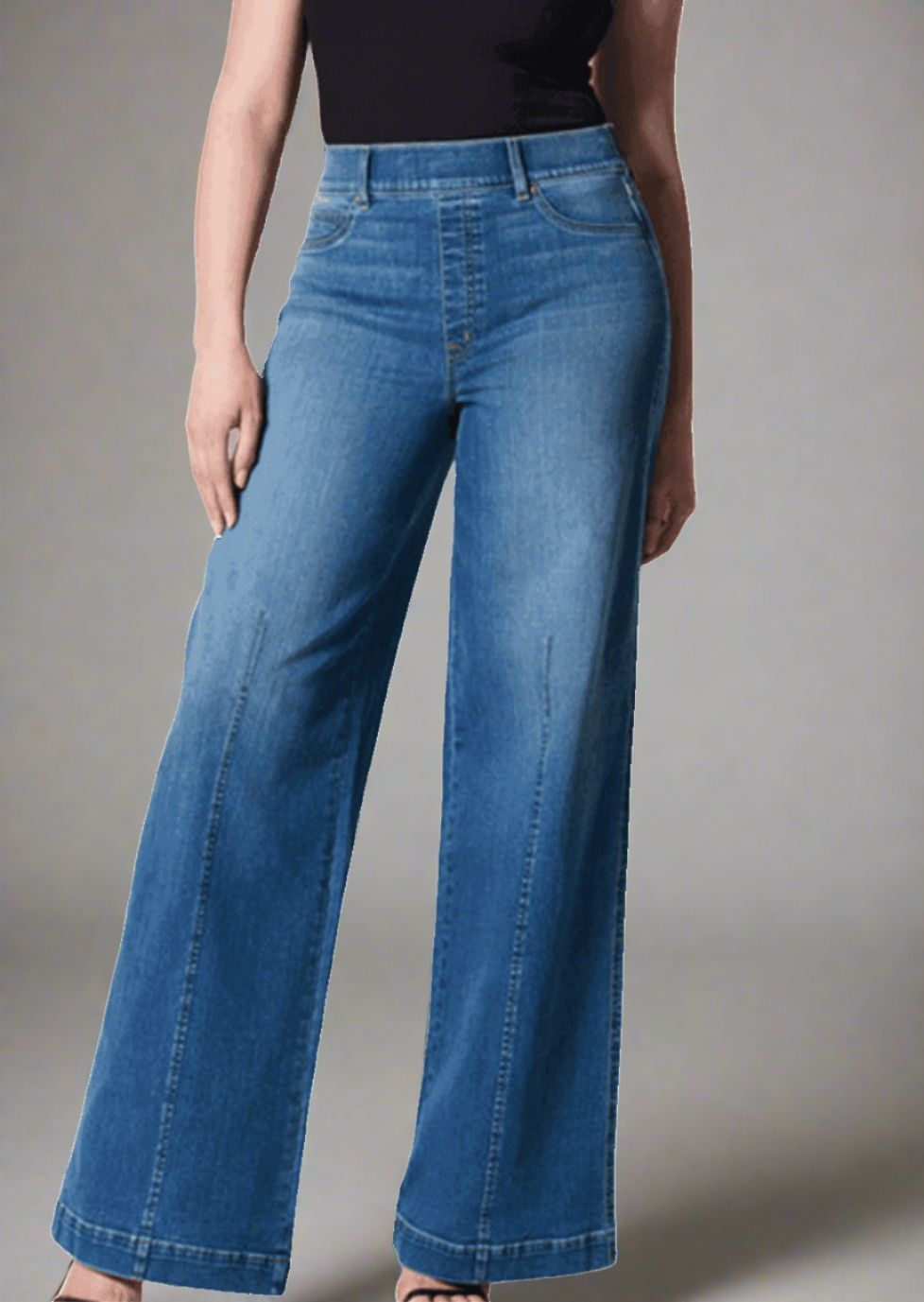 Roxie Wide Leg Long Denim Jeans - Trendociti