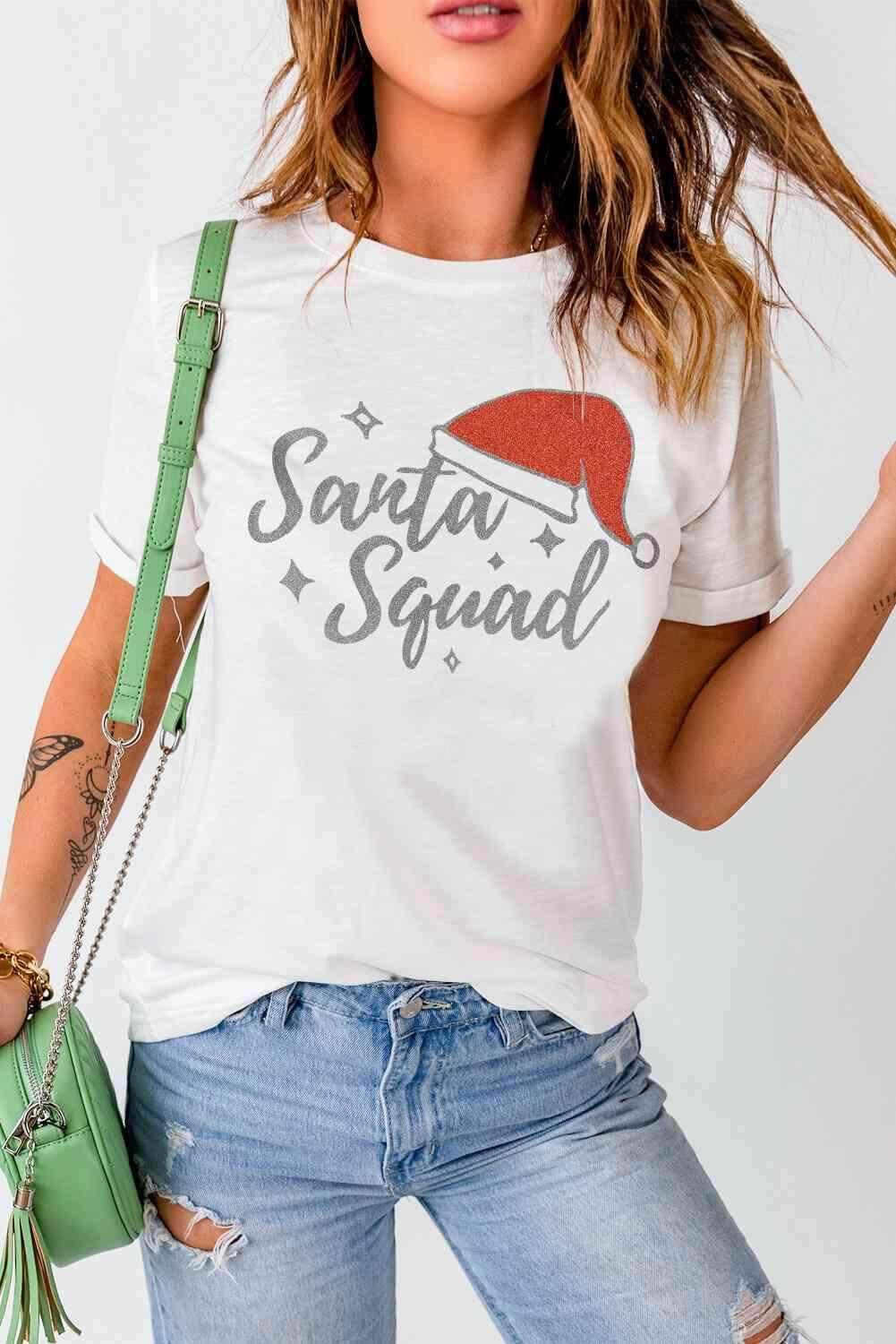 SANTA SQUAD Graphic Short Sleeve T-Shirt - Trendociti