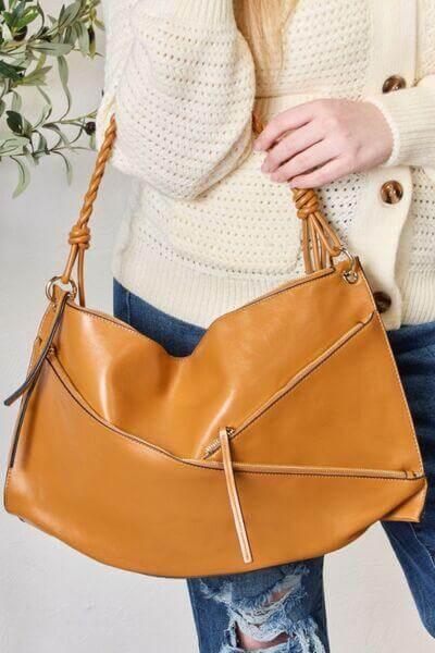 Shomico Zipper Detail Shoulder Bag with Pouch - Trendociti