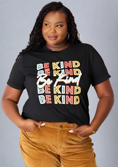Simply Love BE KIND Round Neck Graphic T-Shirt - Trendociti