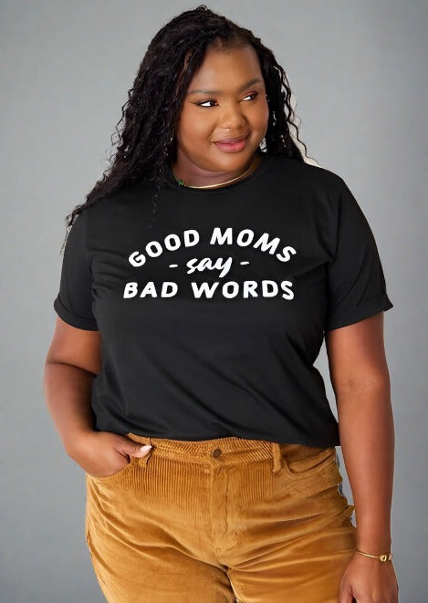 Simply Love "GOOD MOMS SAY BAD WORDS" Graphic T-Shirt - Trendociti