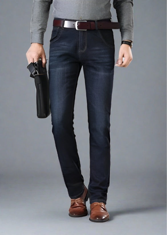 Straight Cut Stretch Fit Casual Jeans - Trendociti