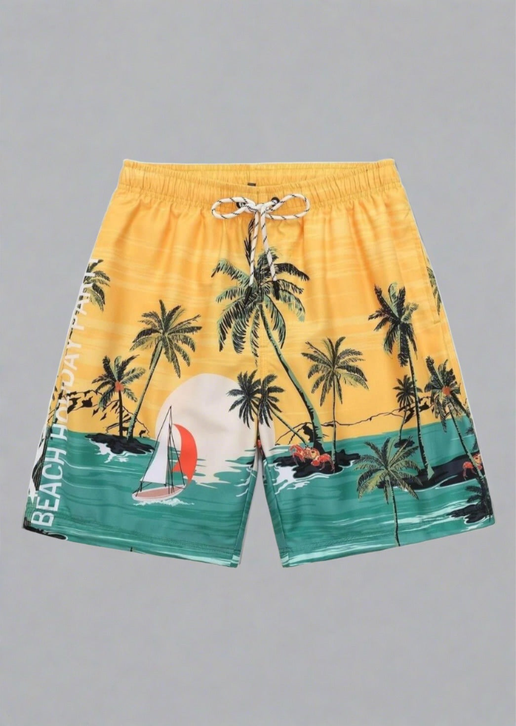 Tropical Pattern Beach Swim Shorts - Trendociti