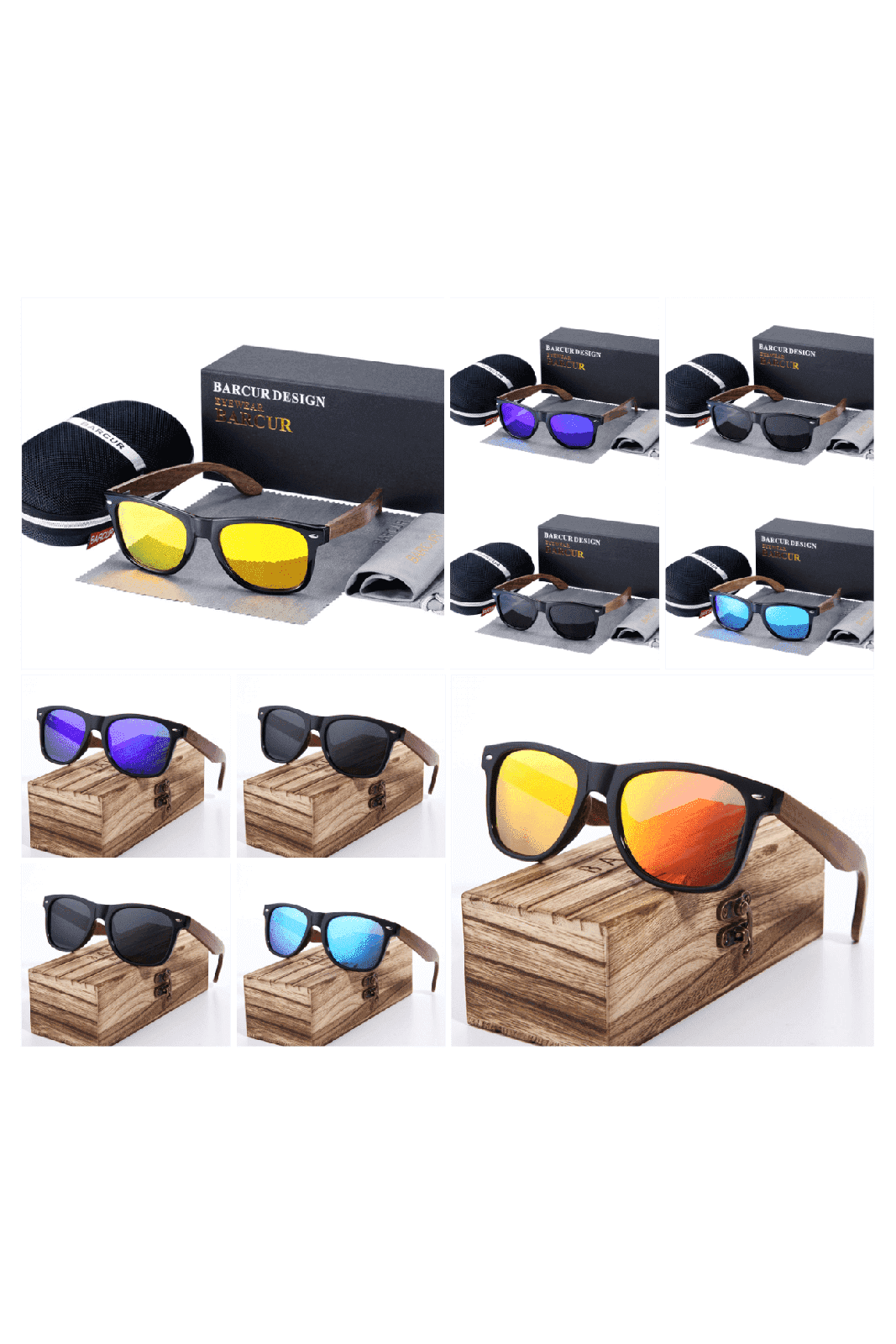 Wood Frame Unisex Polarized Sunglasses - Trendociti