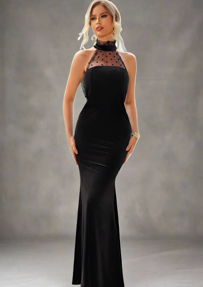 Lace Detail Sleeveless Maxi Dress - Trendociti