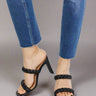 MMShoes In Love Double Braided Block Heel Sandal in Black - Trendociti